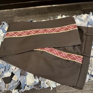 Calvin Klein Black Pants with Red Plaid Accent